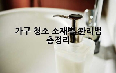 가구 청소, 소재별 관리법 총정리! ✨
