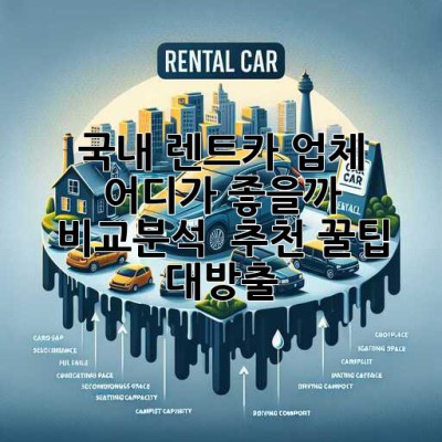 🚗 국내 렌트카 업체, 어디가 좋을까? 비교분석 & 추천! 꿀팁 대방출 🍯
