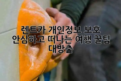🚗 렌트카 개인정보 보호🛡️: 안심하고 떠나는 여행! 꿀팁 대방출 🍯