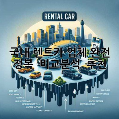 국내 렌트카 업체 완전 정복! 🚗💨 비교분석 & 추천