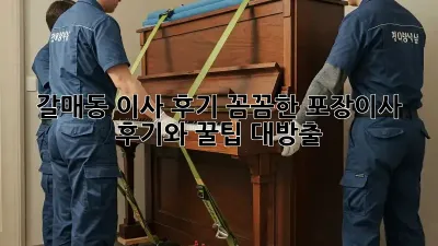 갈매동 이사 후기: 꼼꼼한 포장이사 후기와 꿀팁 대방출! ✨